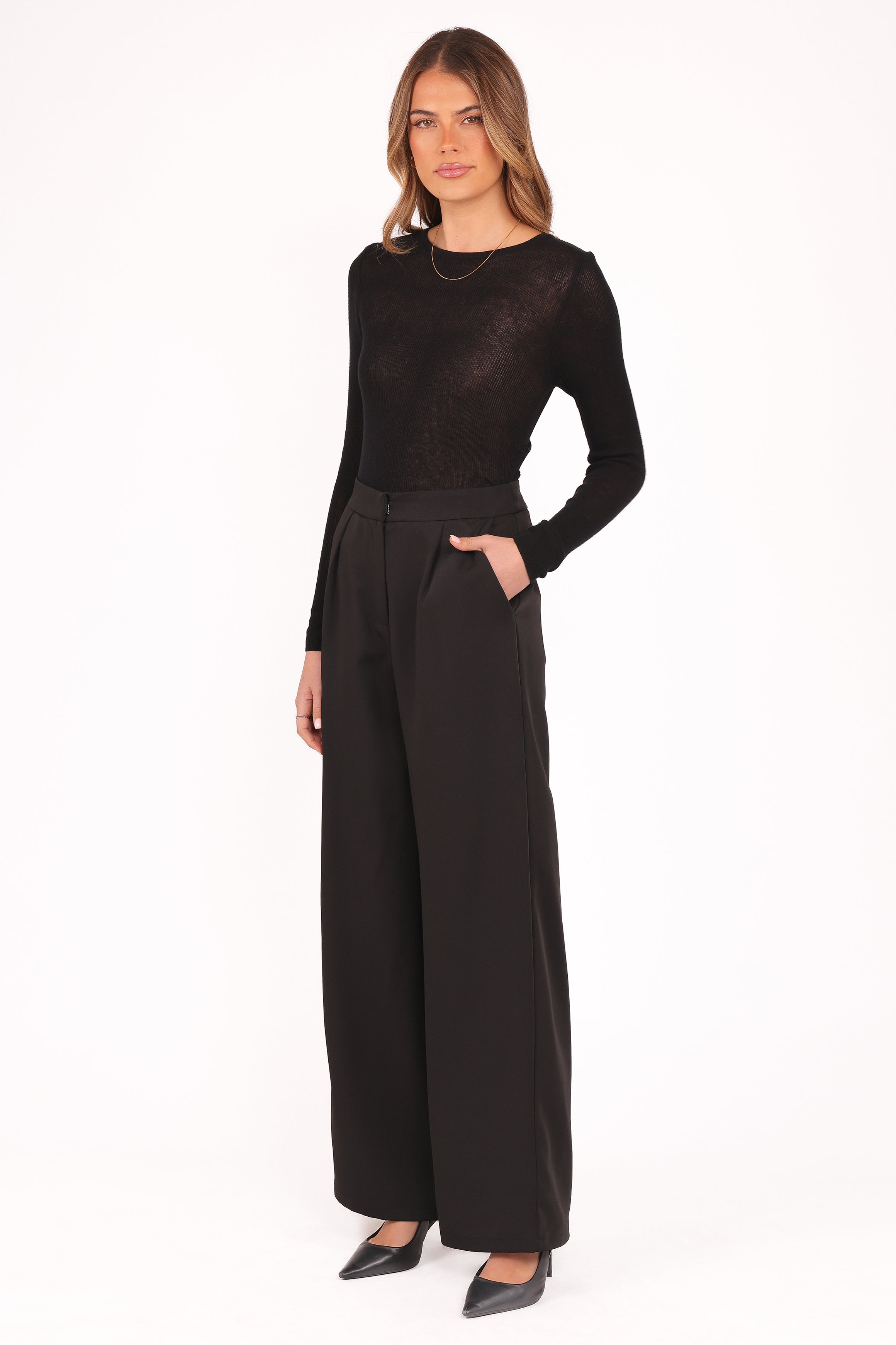 Ana Pants for Women - High Waisted Black Stretch Pants | Comfortable & Stylish for Work, Travel & Casual Wear