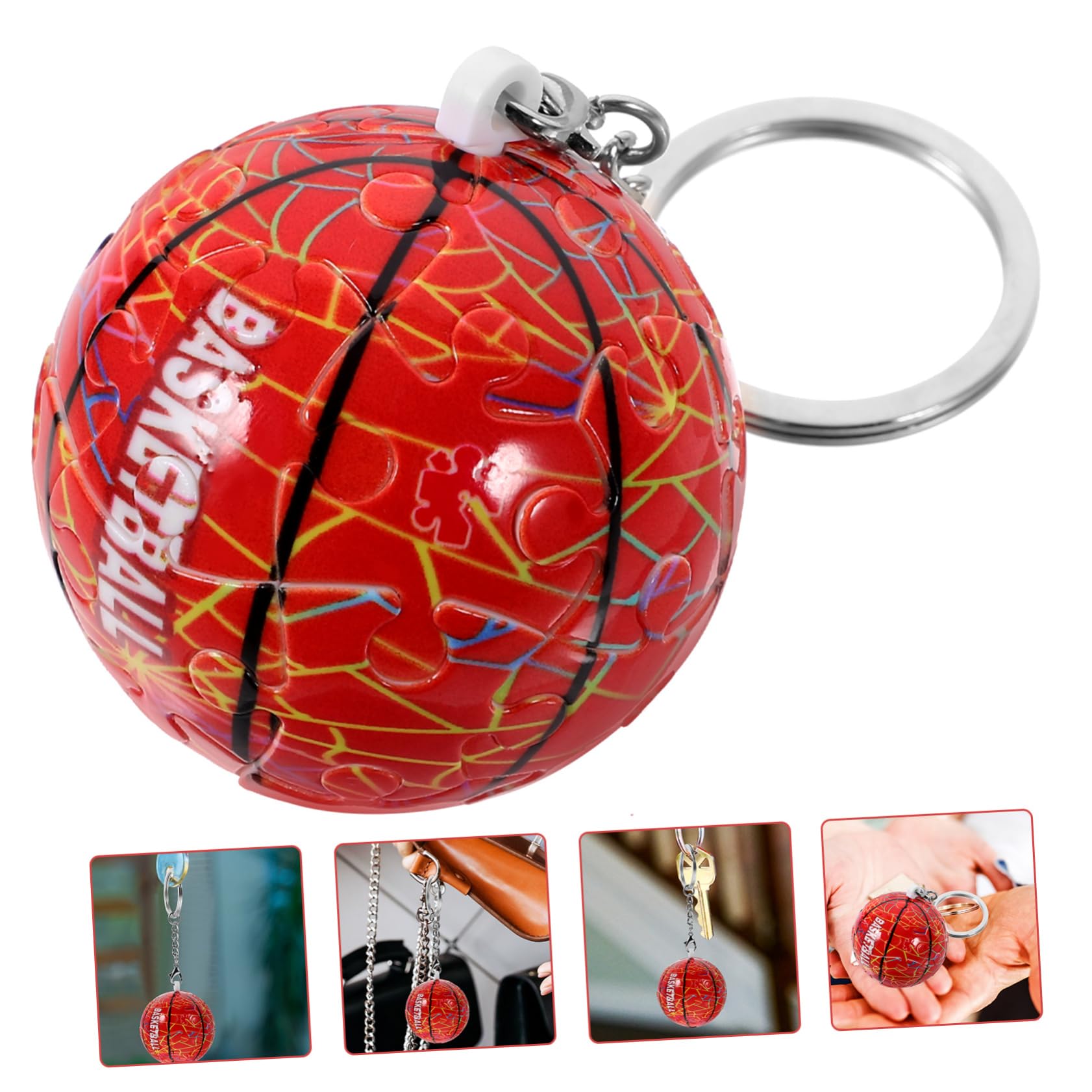 Basketball Keychain - Puzzle Pendant Keyring for Sports Fans