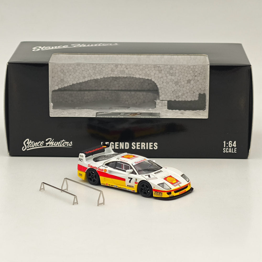 1/64 Scale Ferrari F40 LM #7 Racing Sports Car Model - Legend Series with Opening Tail Gate - White - Perfect for Collectors, Display, and Racing Enthusiasts