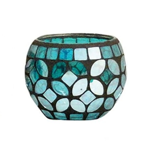 Handmade Turquoise Mosaic Votive Candle Holder - Perfect for Wedding Decor, Home Centerpiece & Romantic Ambiance