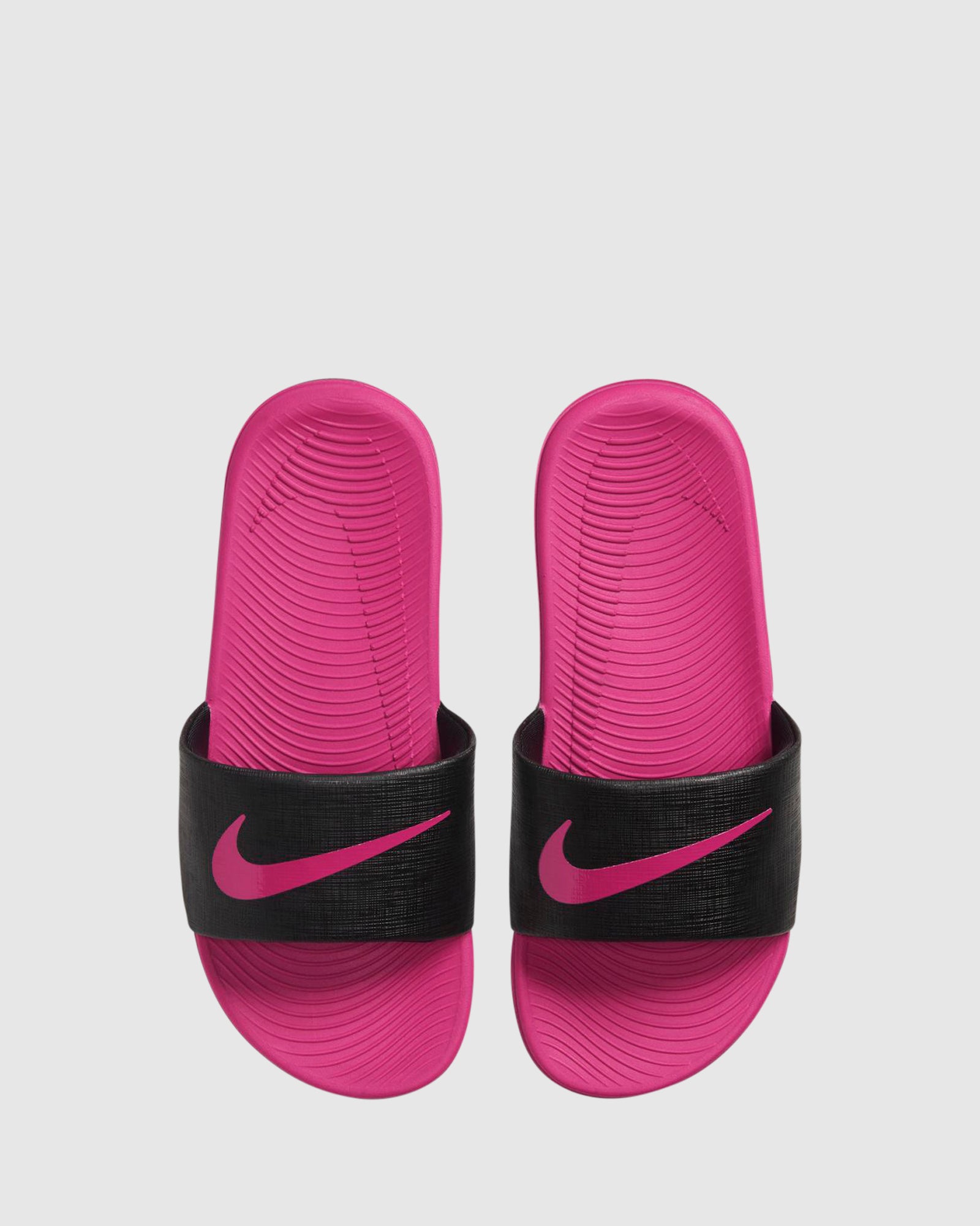 Kawa Slide Sandals for Women - Black & Vivid Pink Color Block Comfort Slides | Perfect for Beach, Pool, Yoga, and Casual Summer Wear