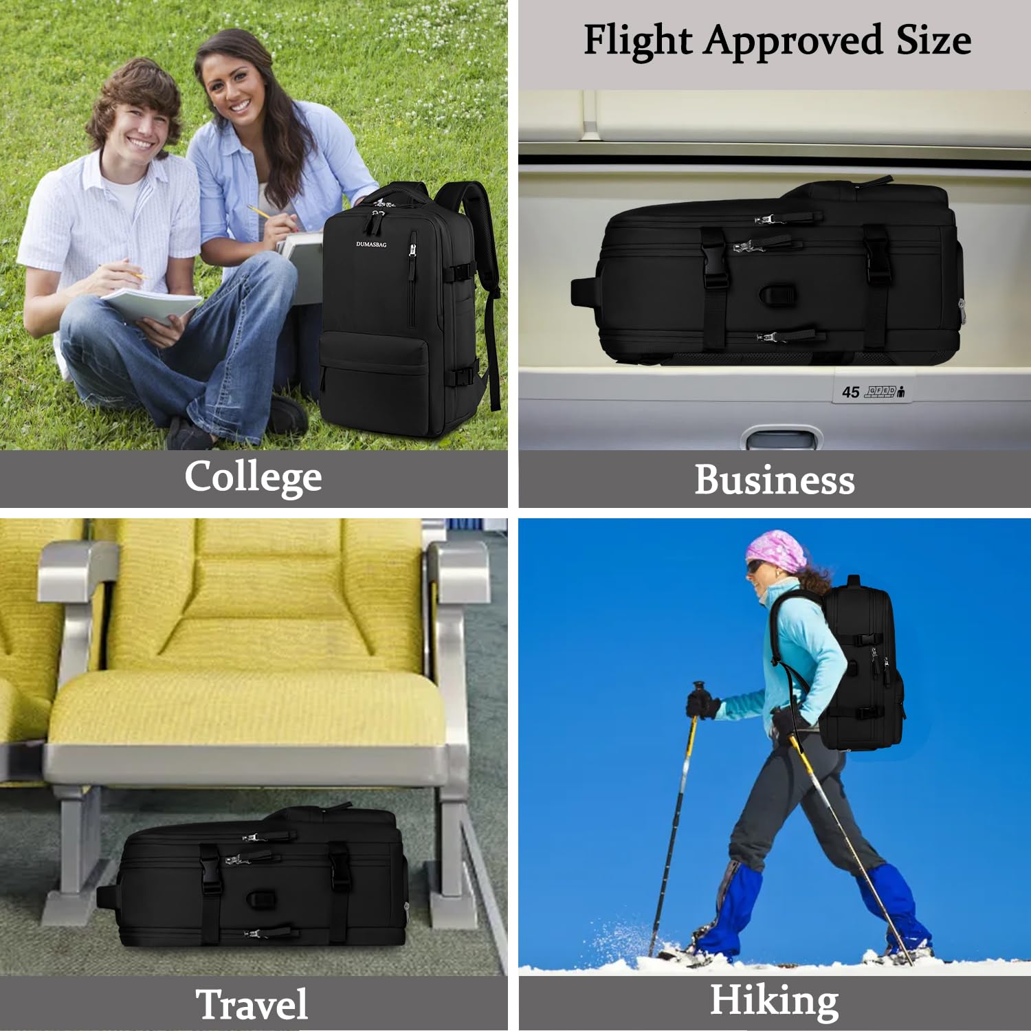 Women's Travel Laptop Backpack - Airline Approved Carry On with Shoe Compartment for Work & Gym