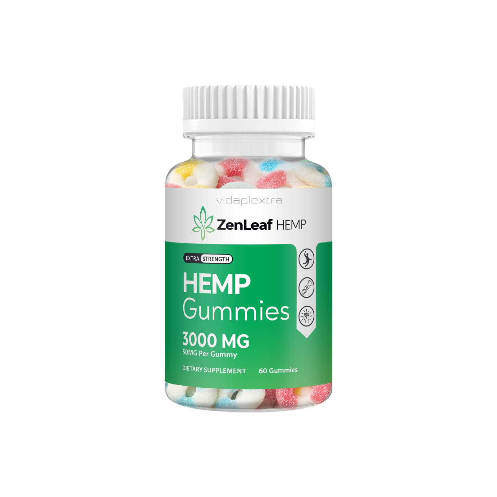 Premium Zen Leaf Hemp Gummies - 60 Count Relaxation Gummies with Natural CBD - Perfect for Stress Relief, Sleep Support & Daily Wellness
