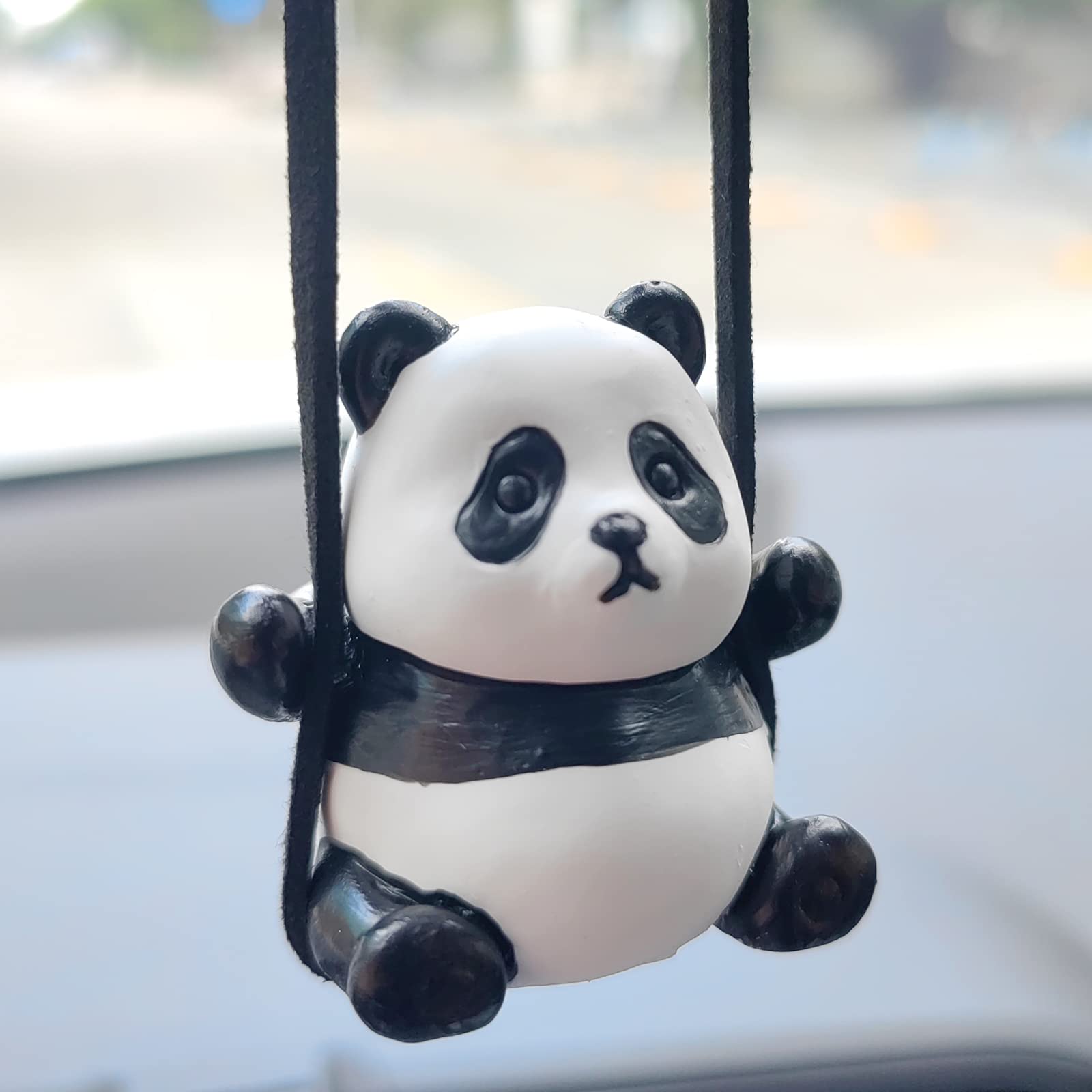 Rear View Mirror Accessories - Cute Panda Car Hanging Ornament for Women, Men & Kids | Car Mirror Decor for Office, Home & Room | Perfect for Gifts, Car Interior Styling & Personalization