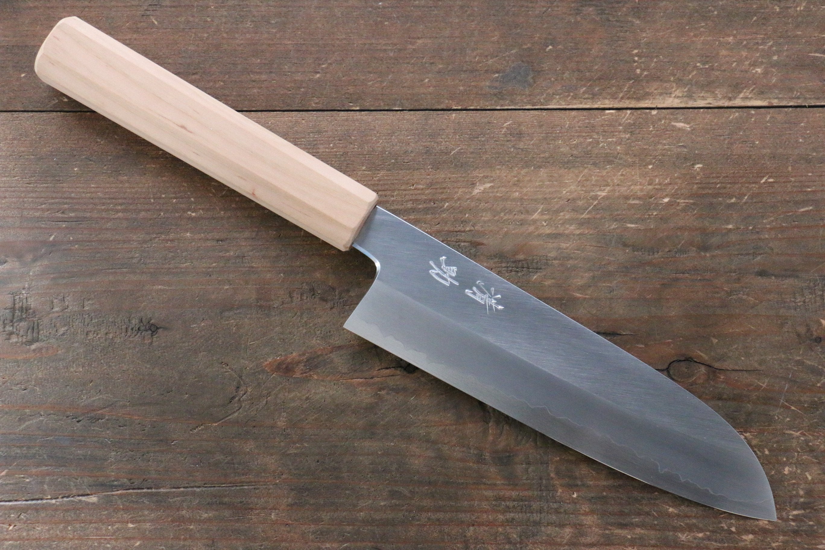 Premium Seisuke Silver Steel No.3 Santoku Knife 165mm with Cherry Wood Handle - Perfect for Slicing, Dicing & Chopping Vegetables, Meat & Fish in Professional & Home Kitchens