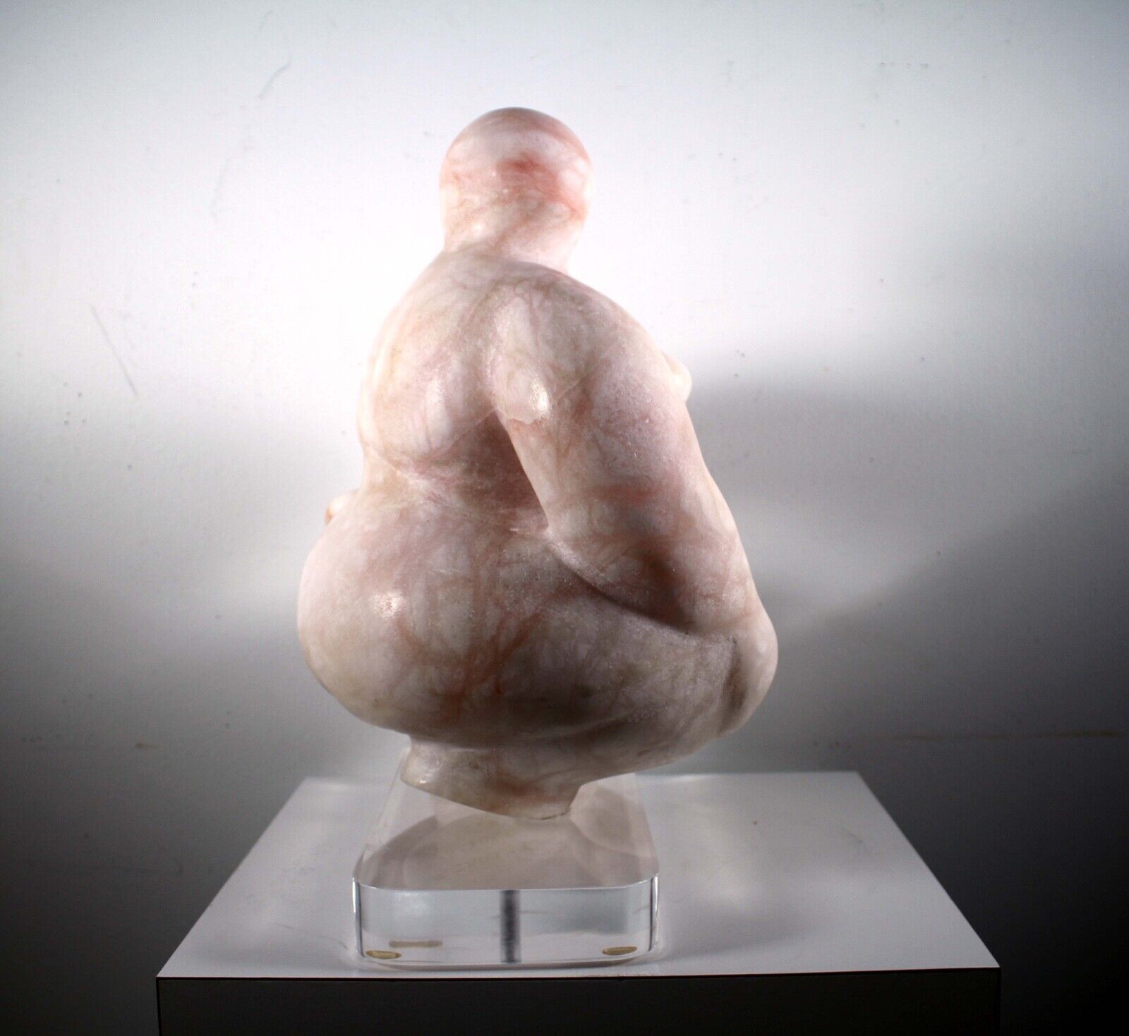 Jerry Soble Signed Scarlett 1995 Contemporary Female Nude Pink Marble Sculpture - Elegant Art Collectible for Home Decor, Office Display & Luxury Gift