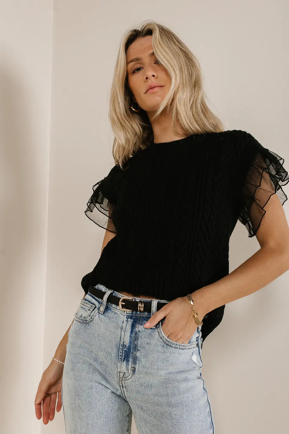 Maisie Cable Knit Sweater Top for Women - Cozy Winter Pullover with Classic Cable Design | Perfect for Casual Outfits, Office Wear & Holiday Gatherings
