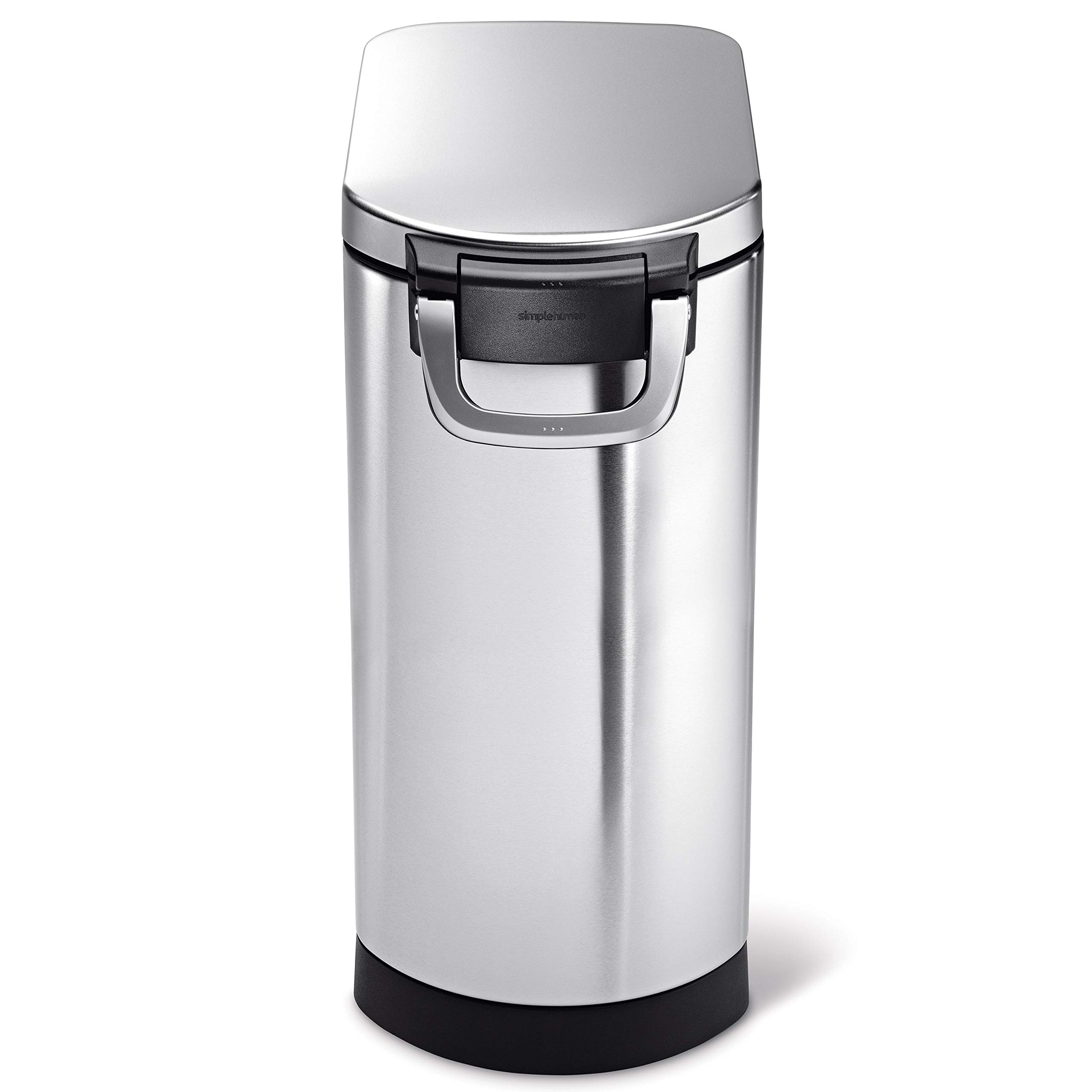 Simplehuman 35 Liter (40 lb / 18.1 kg) X-Large Pet Food Storage Container - Airtight Dog Food Bin, Cat Food Dispenser & Bird Seed Storage - Brushed Stainless Steel - Ideal for Kitchen, Pantry or Garage Organization
