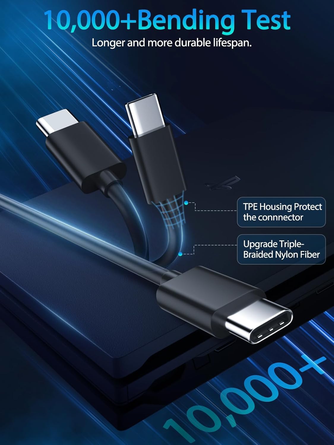 2-Pack USB-C Charger Cable Fast Charging for Kindle E-Readers & Fire Tablets - Compatible with HD 10 (9th/11th Gen), HD 8 (10th Gen), 8 Plus Kids Edition (2019-2021), Kids Pro, HD7 2022 & Max 11 2023 - Perfect for Home, Office & Travel Charging