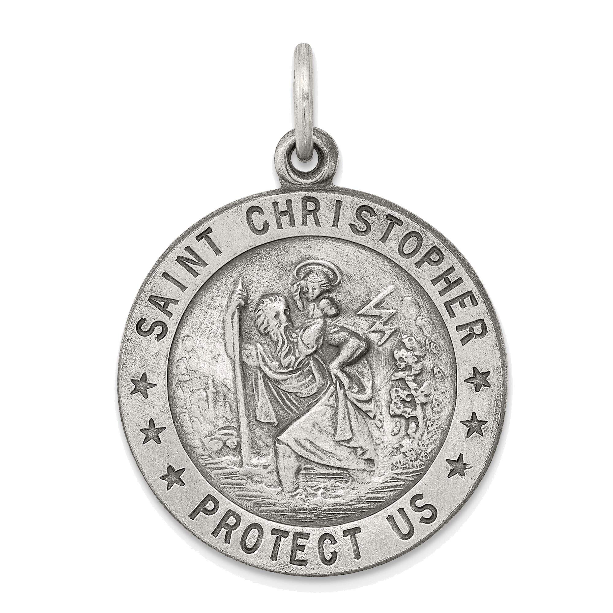 Sterling Silver St. Christopher Medal - Bonyak Jewelry for Travel Protection