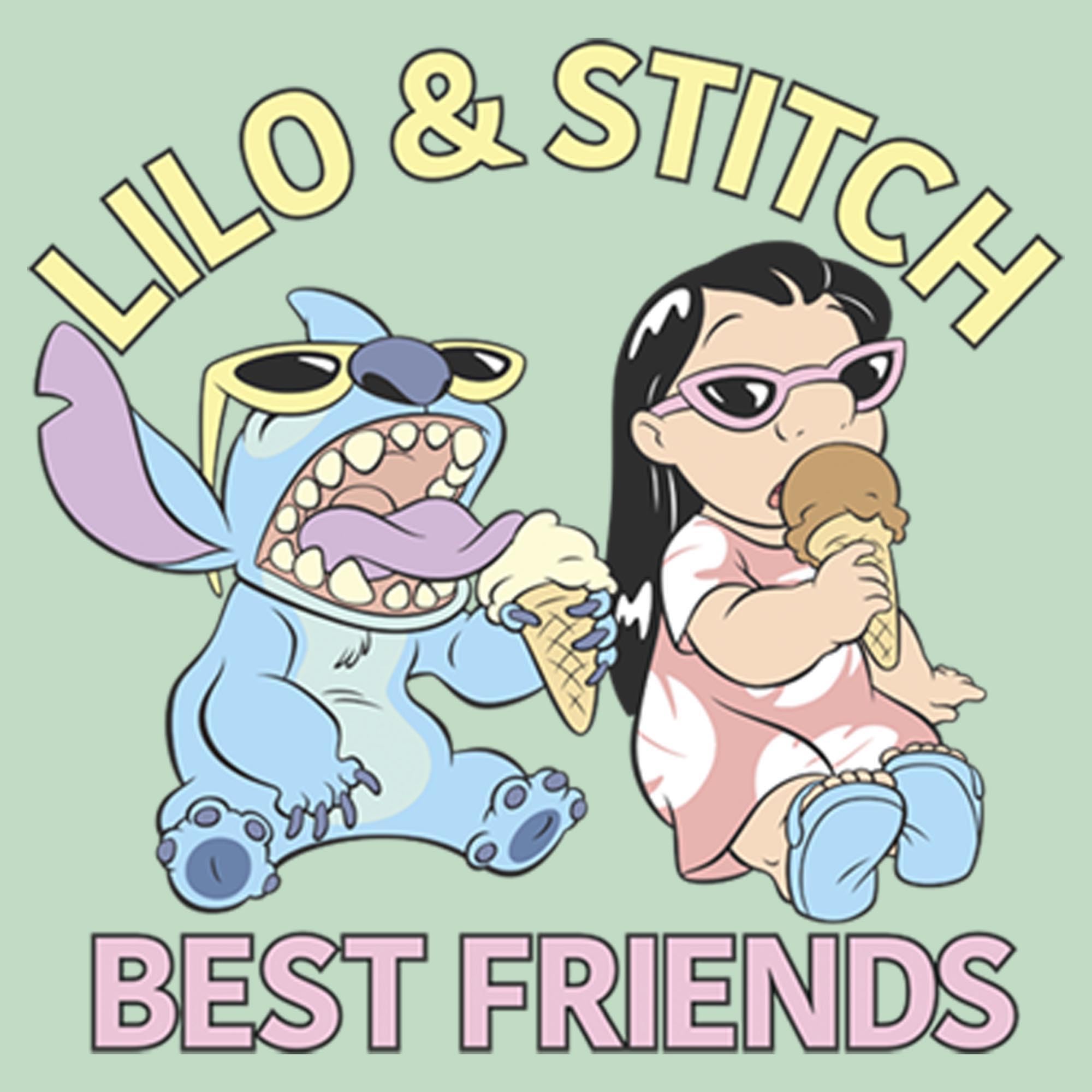 Disney Lilo & Stitch Best Friends Heather Crew Neck T-Shirt for Girls - Cute Matching Outfits for Playdates & Family Photos