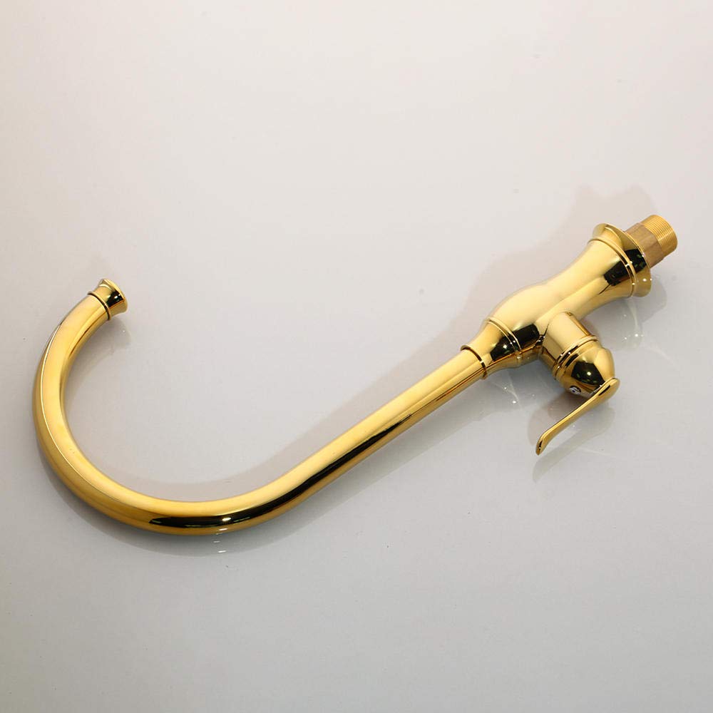 Premium Brushed Brass Kitchen Faucet - Gold Hot & Cold Water Mixer Tap with Pull-Down Sprayer for Sink & Vegetable Washing | Modern Luxury for Farmhouse & Contemporary Kitchens