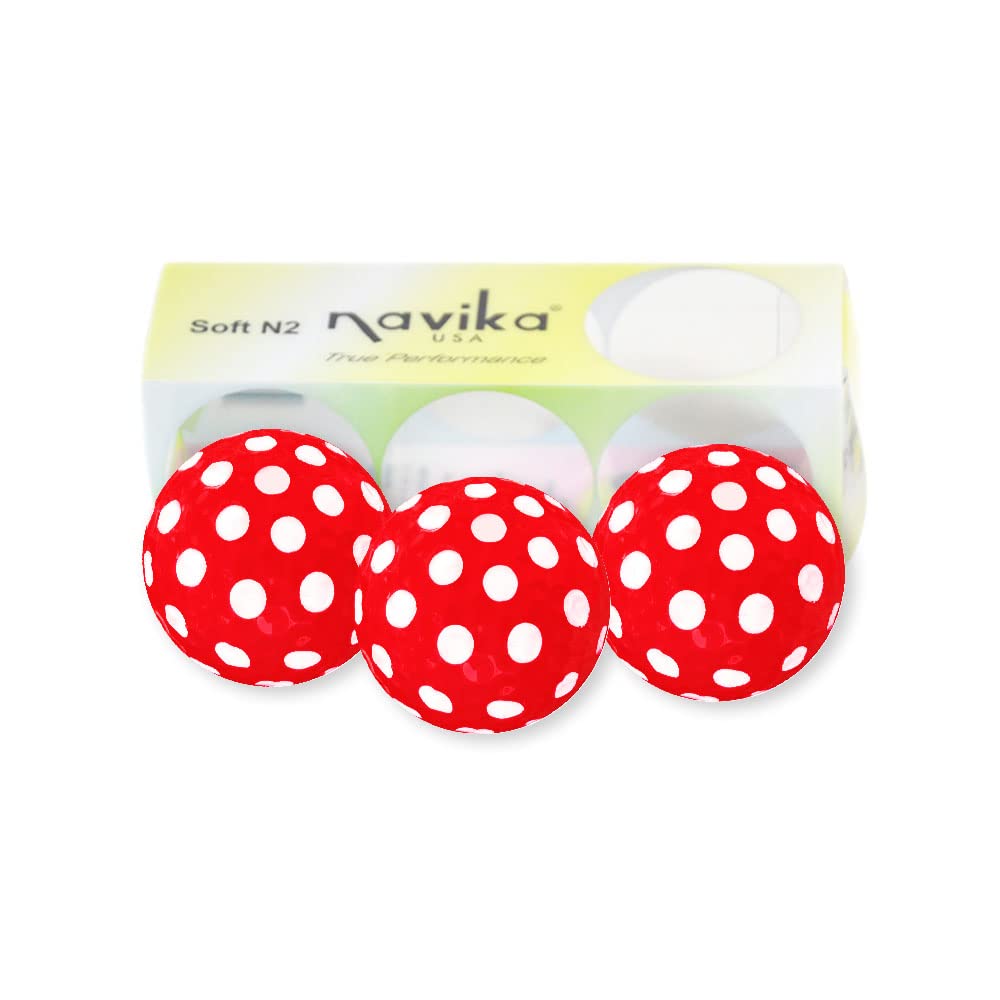 NAVIKA Red and White Polka Dot Golf Balls - 3 Pack | High Visibility Golf Balls with White Dots | Perfect Gift for Golfers | Valentine's Day & Strawberry Themed Golf Accessories | Ideal for Tournaments, Gifts & Themed Events