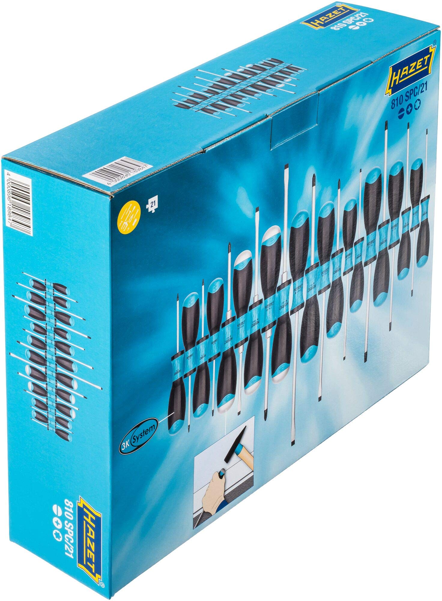 Hazet 810SPC/21 Professional 21-Piece Screwdriver Set with Jumbox Storage Case - Perfect for Automotive Repair, DIY Projects & Home Maintenance