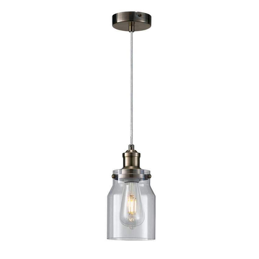 Apolo 1Lt Pendant Light Fixture - Modern Ceiling Light with Various Finishes (Brushed Nickel, Bronze, Black) for Living Room, Bedroom, or Dining Room Lighting