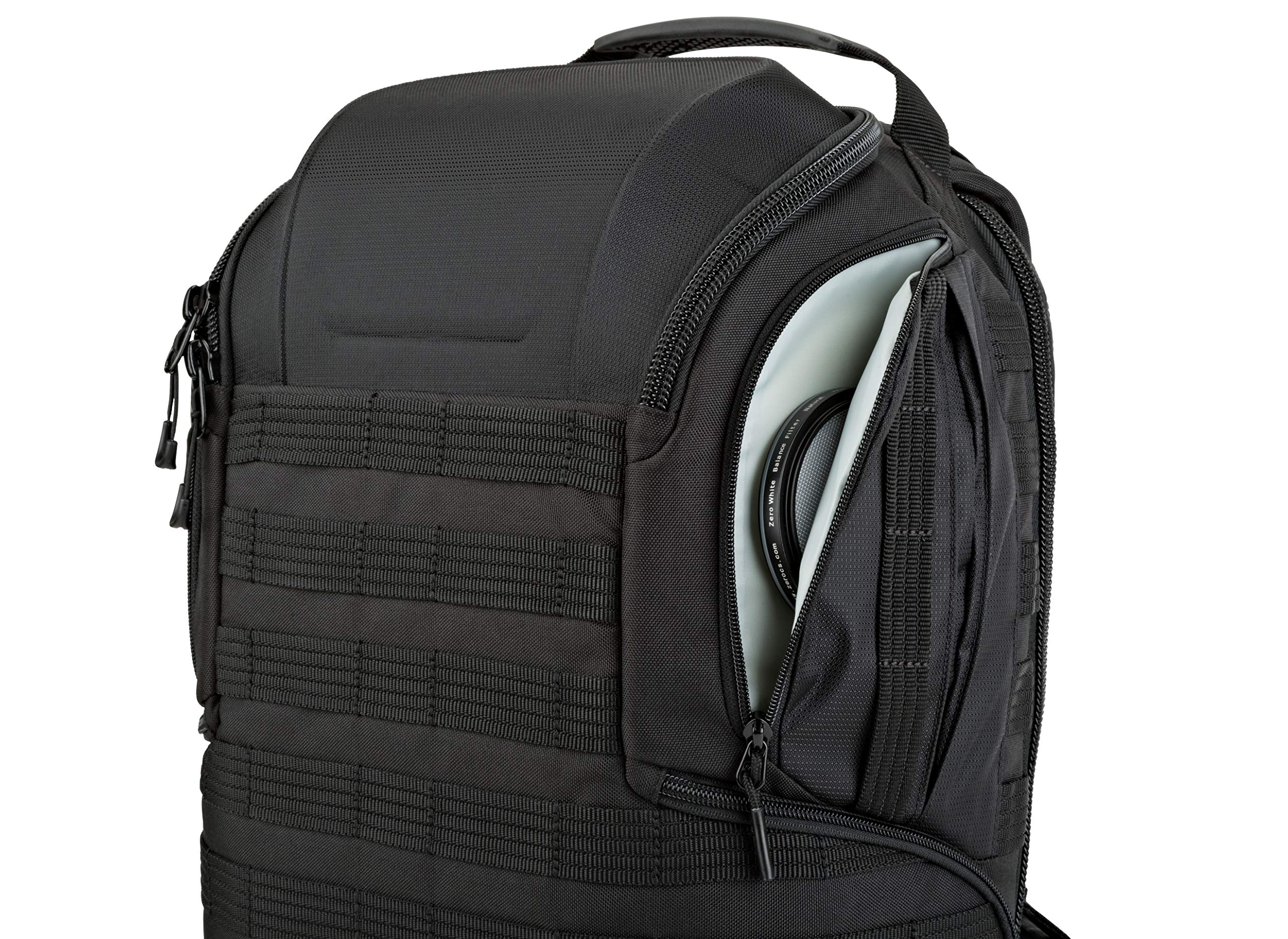 Lowepro ProTactic 450 AW II Black Professional Camera Backpack - Waterproof DSLR Bag for Canon, Sony, Nikon & DJI Drones - Holds 15