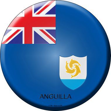 Anguilla Country Novelty Metal Circular Sign - Vintage Style Decorative Wall Art for Home, Bar, or Office Decor