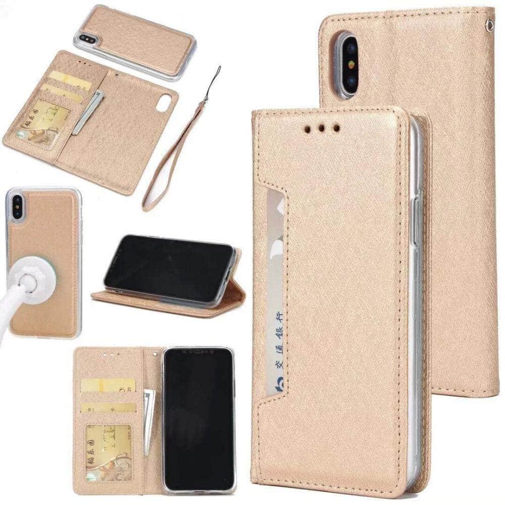Detachable Wallet Case for iPhone 12 - Slim RFID Blocking Credit Card Holder with Kickstand | Perfect for Travel, Shopping & Everyday Use
