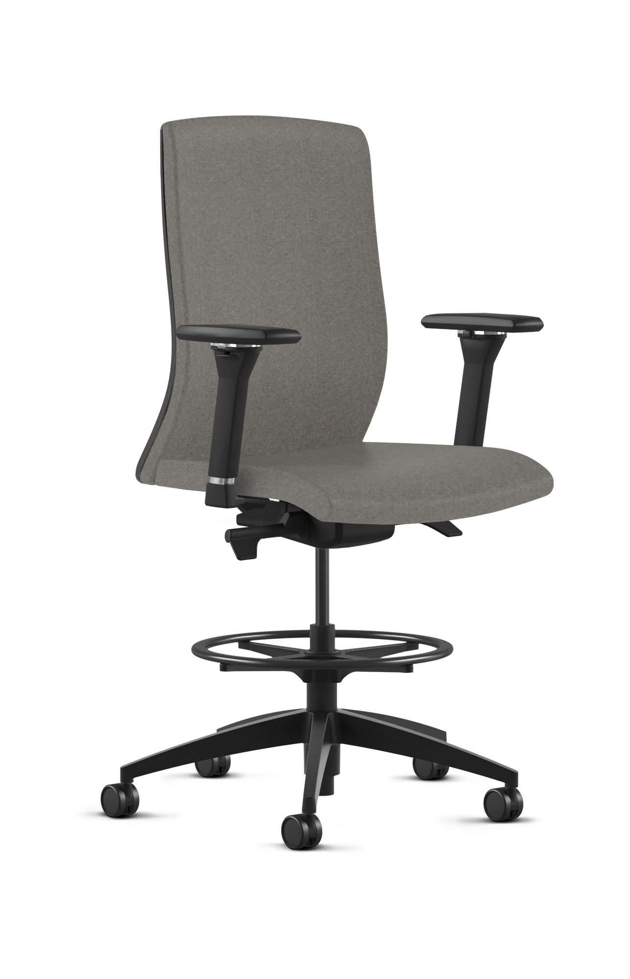 Ergonomic Fabric Stool with Foot Ring - 8