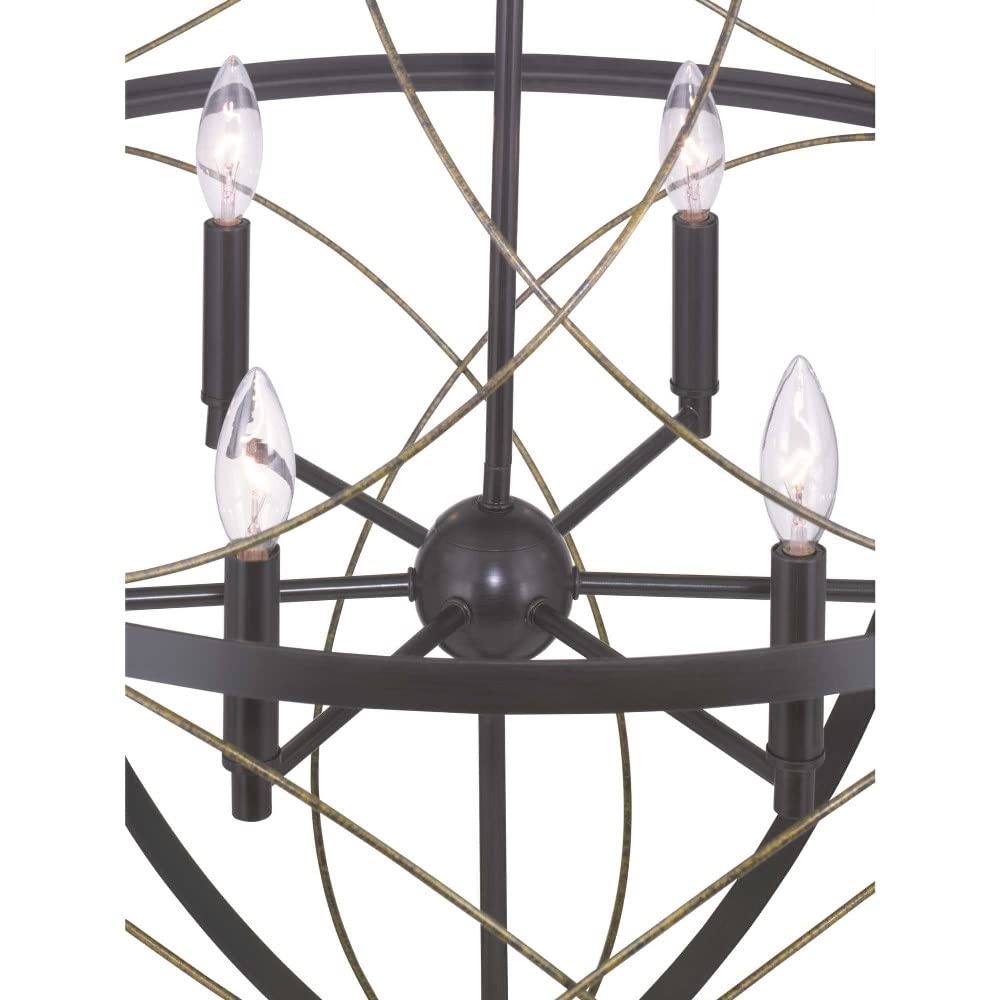 Brandywine Collection 6-Light Farmhouse Sphere Pendant Light in Silver Ridge - Perfect for Kitchen Island, Dining Room, and Entryway Lighting