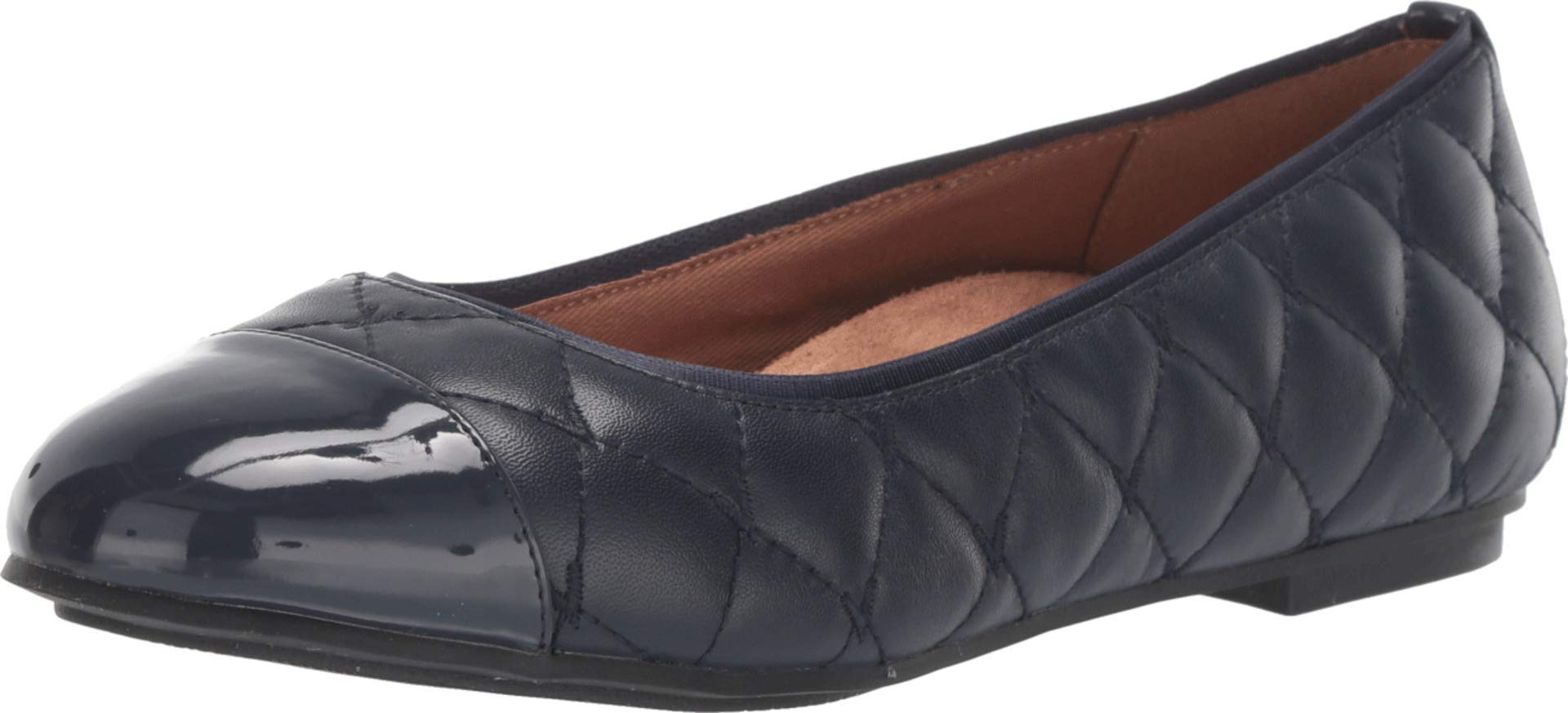 Vionic Women's Spark Desiree Ballet Flat - Comfortable Ladies Flats with Hidden Orthotic Arch Support for Plantar Fasciitis - Perfect for Work, Travel & Everyday Wear