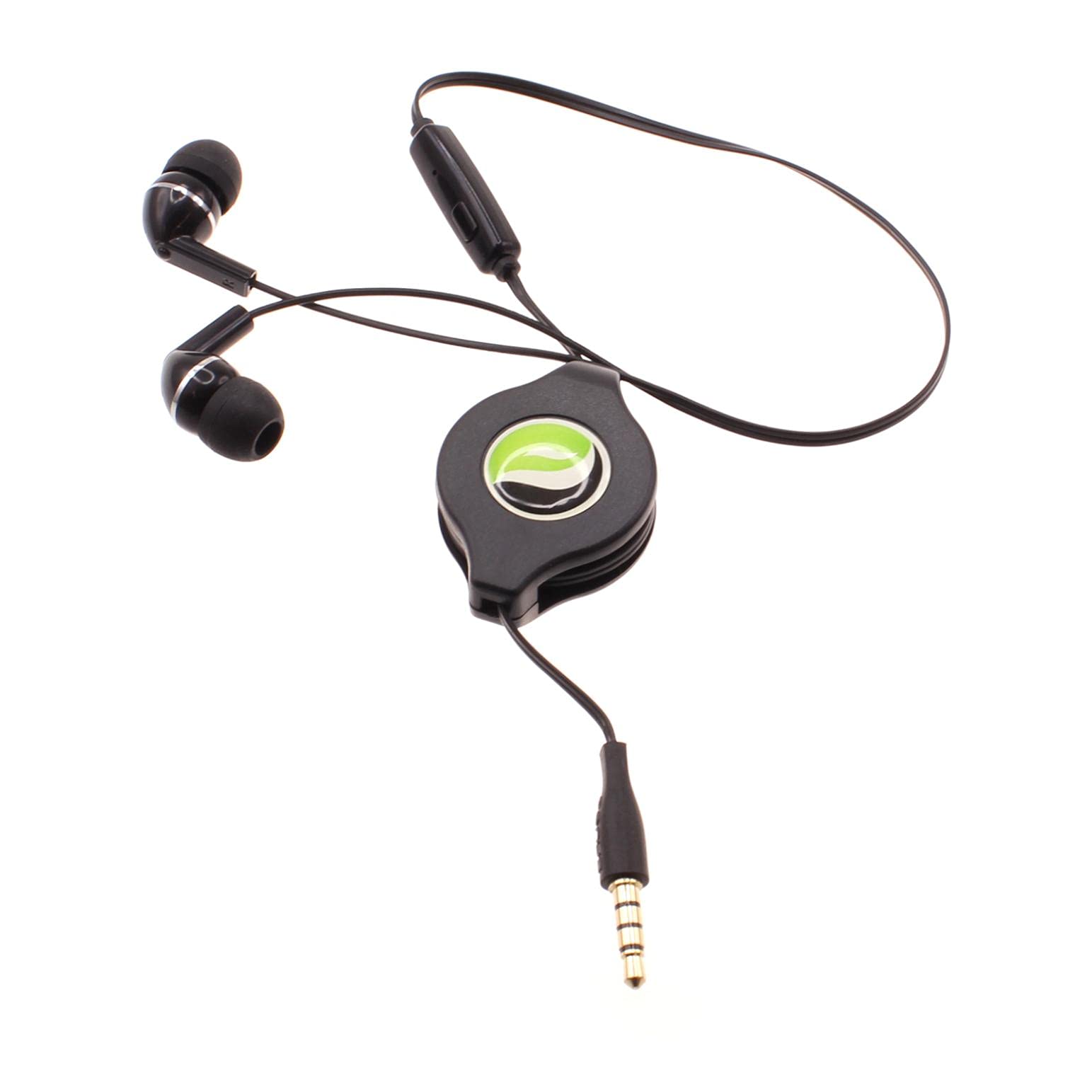 Retractable Wired Earbuds with Built-in Mic for Motorola Moto G Stylus 5G - 3.5mm Hands-Free Headphones for Running, Commuting & Phone Calls