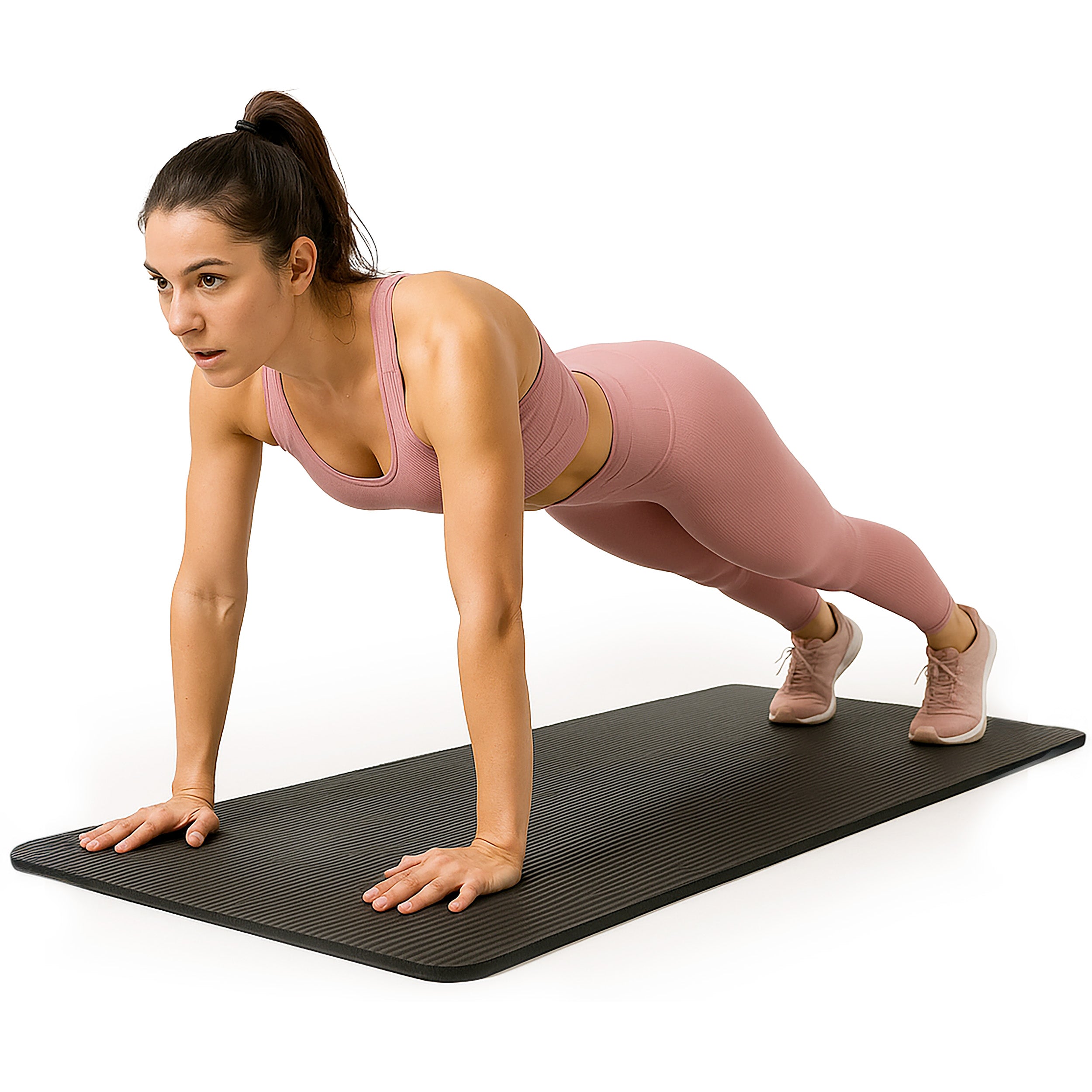 PRCTZ 12mm Thick NBR Exercise Mat for Yoga, Pilates, Home & Gym Workouts - Non-Slip Fitness Floor Mat for Comfortable Stretching and Training