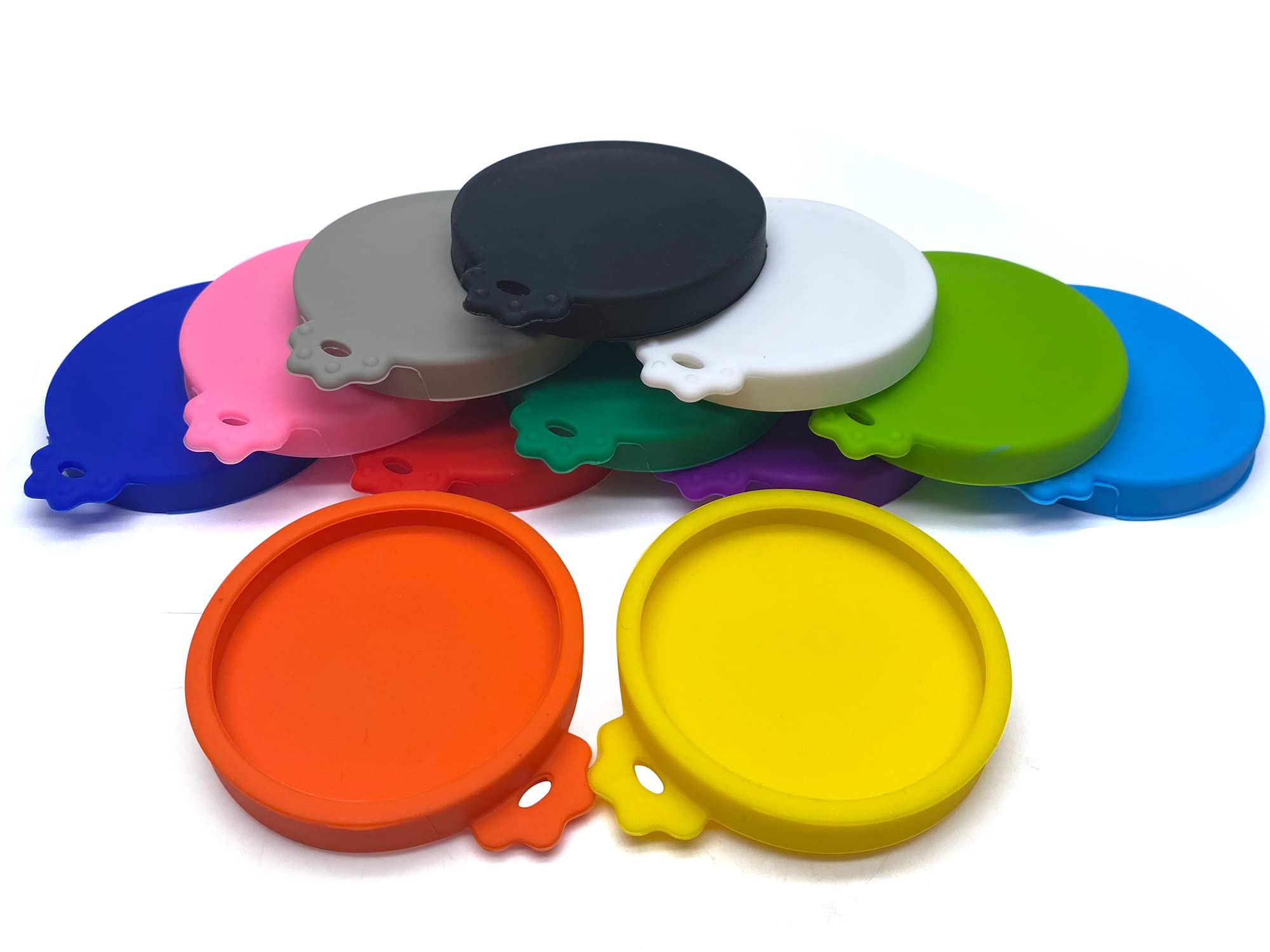 12-Pack Silicone Pet Food Can Lids - Airtight Covers for 3oz & 2.5oz Cat/Dog Food Cans - Reusable Leak-Proof Can Toppers for Fresh Pet Food Storage - Perfect for Travel, Camping & Home Use