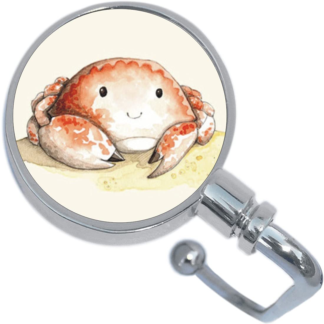 NewCharms Watercolor Crab Purse Hanger - Cute Clutch Hook for Handbags, Beach Bags & Totes - Perfect for Restaurants, Shopping & Travel Accessories