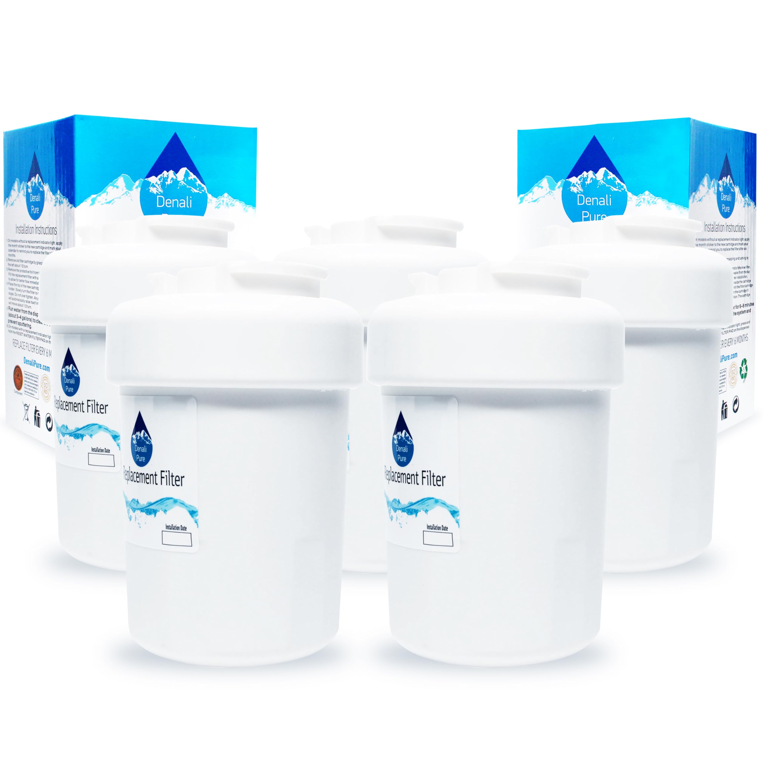 5-Pack GE MWF MWFP Refrigerator Water Filter Replacement - Compatible with General Electric GSHS5KGXBCSS, Fridge Water Filter Cartridge for Clean Drinking Water - Perfect for Home, Office, and RV Use