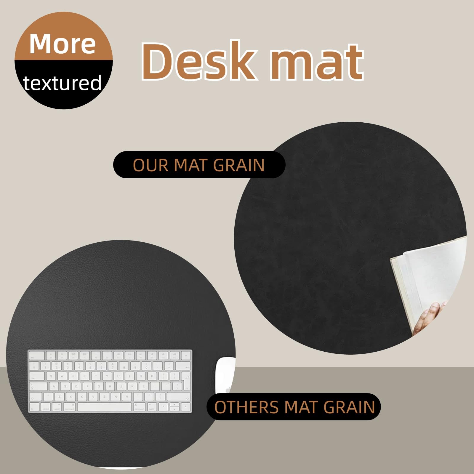Premium Leather Office Desk Pad - Non-Slip Crazy Horse Grain Mouse Pad & Desk Protector for Writing, Typing & Computing - Scratch & Spill Resistant (31.5