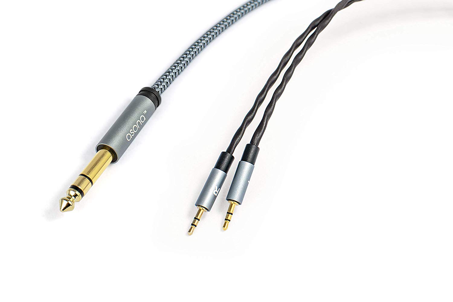 Asona Replacement Headphone Cable with 2.5mm & 6.3mm Connectors - Durable Audio Cable for Studio Headphones, DJ Equipment, and Home Audio Systems