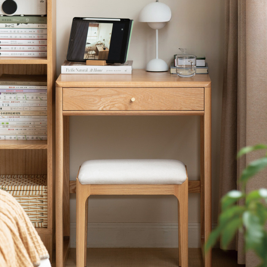 Solid Oak Wood Small Office Desk - Compact & Durable Home Office Furniture for Writing, Studying & Remote Work