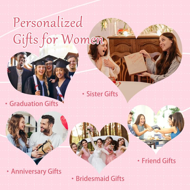 Personalized Initial Cosmetic Bag - Cute Pink Makeup Pouch for Women, Best Friend Birthday Gift, Bridesmaid Present, Travel Toiletry Organizer for Everyday Use and Special Occasions
