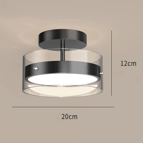 3000K LED Semi-Recessed Ceiling Light Fixture with Glass Shade - Warm White Close-to-Ceiling Lighting for Kitchen, Hallway, Bedroom, Bathroom & Farmhouse | Energy-Efficient Indoor Lighting Solution for Cozy Home Ambiance
