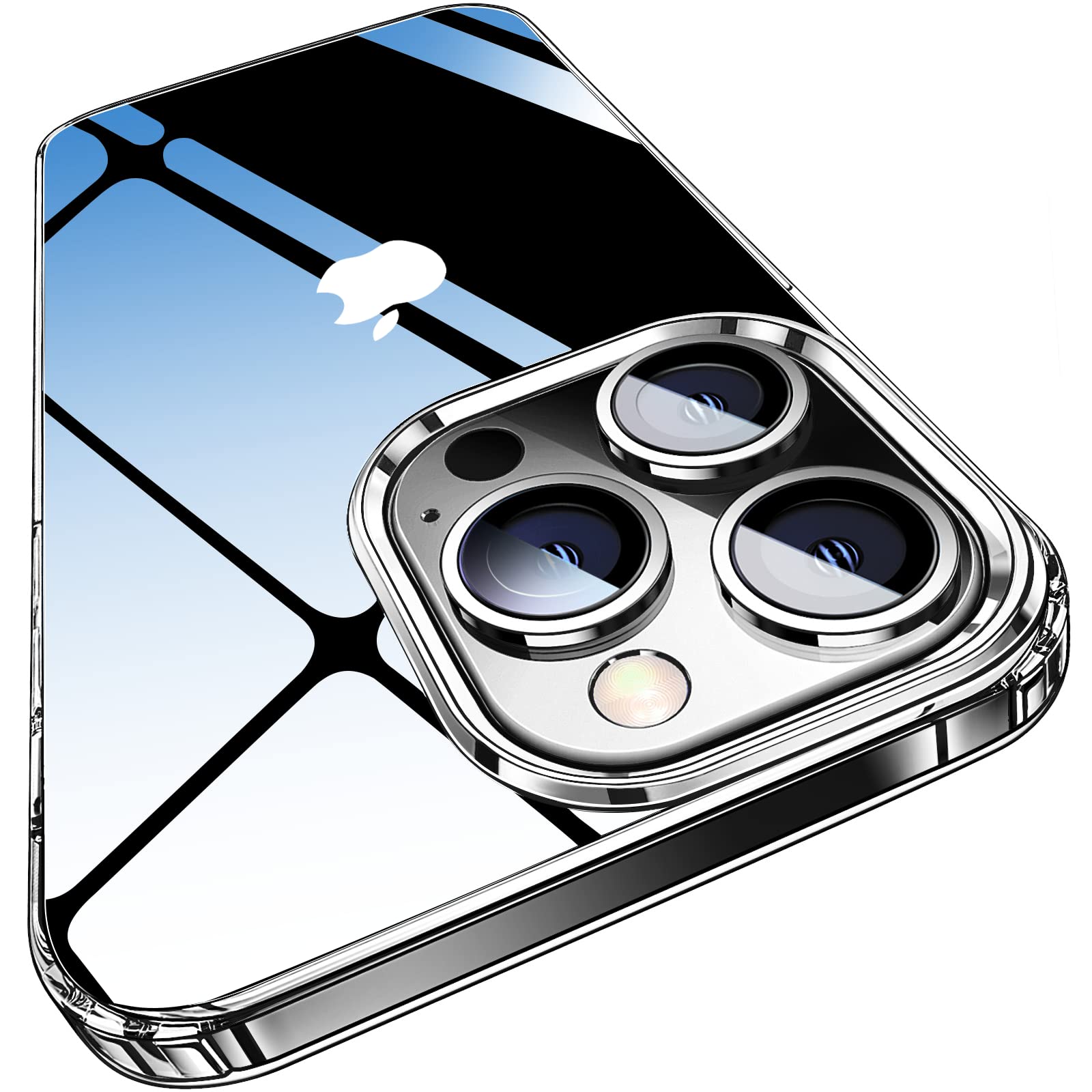 Elando Crystal Clear iPhone 13 Pro Case (6.1 inch) - Military Grade Drop Protection, Shockproof, Slim & Non-Yellowing Phone Cover - Perfect for Everyday Use, Work & Outdoor Activities