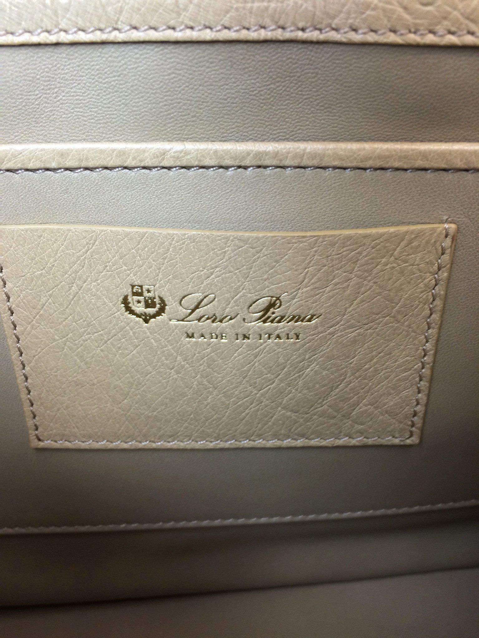 Luxury Loro Piana Ostrich Leather Bellevue Handbag for Women - Premium Designer Tote Bag for Work, Travel & Everyday Use