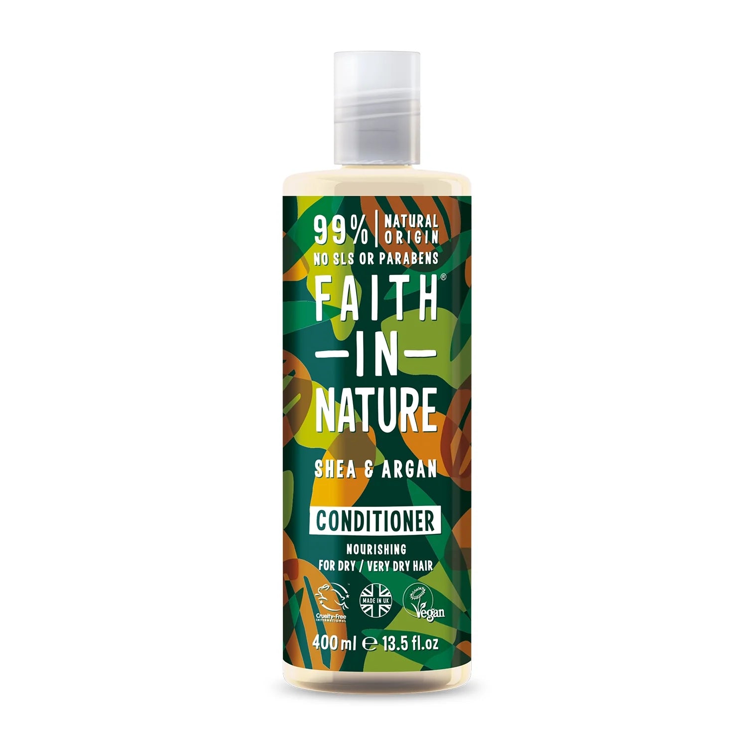 Faith in Nature Shea & Argan Conditioner 400ml - Natural Hair Moisturizer for Dry & Damaged Hair - Vegan & Cruelty-Free - Perfect for Daily Hydration & Repair