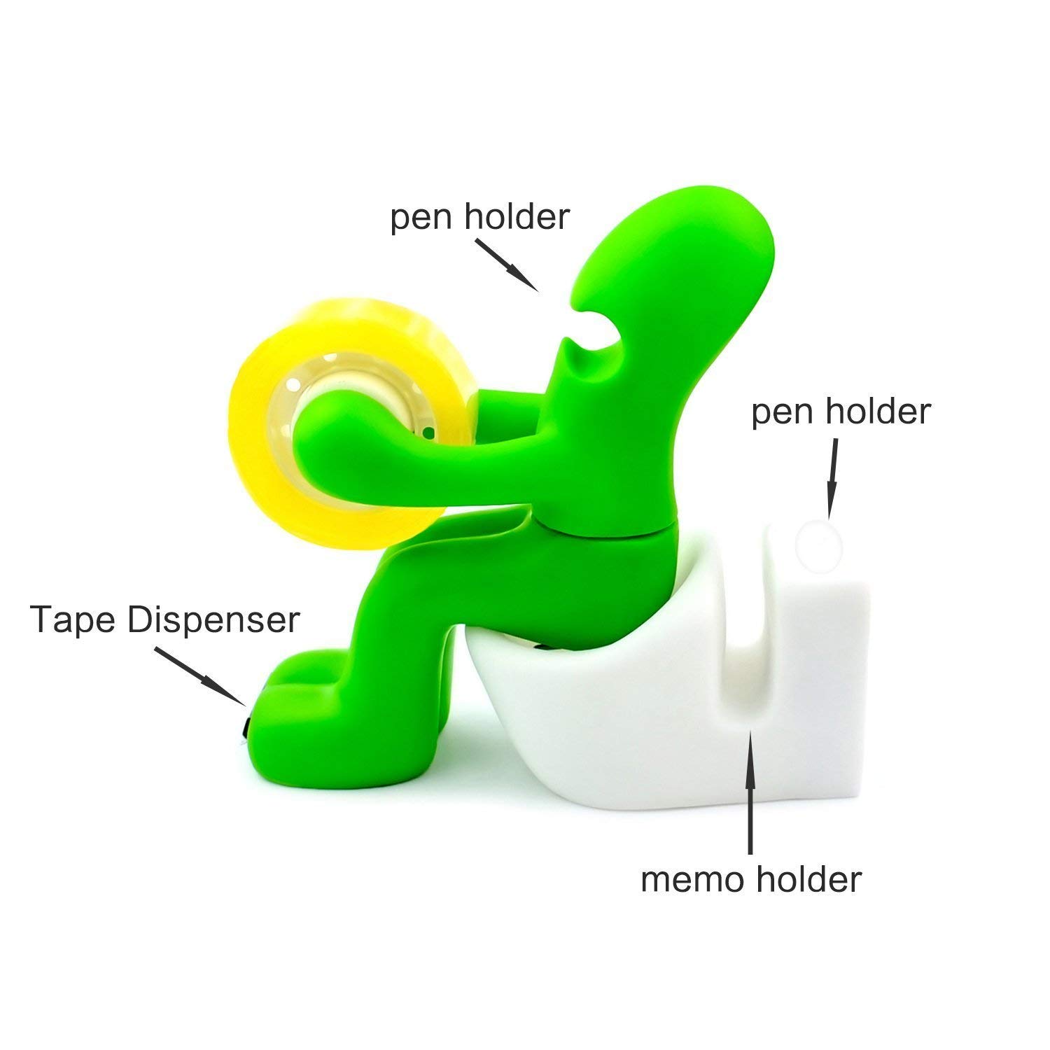 Vibrant Color Tape Dispenser - The Butt Station Desk Organizer for Office & School Supplies | Perfect for Home, Office & Classroom Use