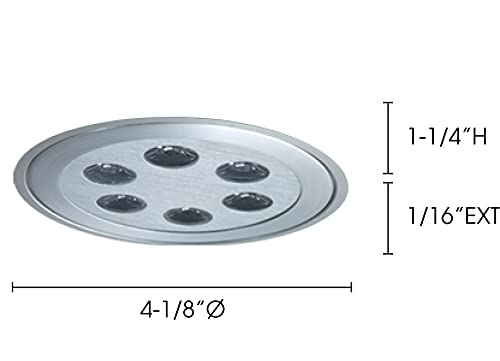 Jesco Lighting PK715LED3865BA Adjustable 6-Light LED Slim Disk Chandelier - Brushed Aluminum Finish for Dining Room, Kitchen Island, or Living Room Lighting