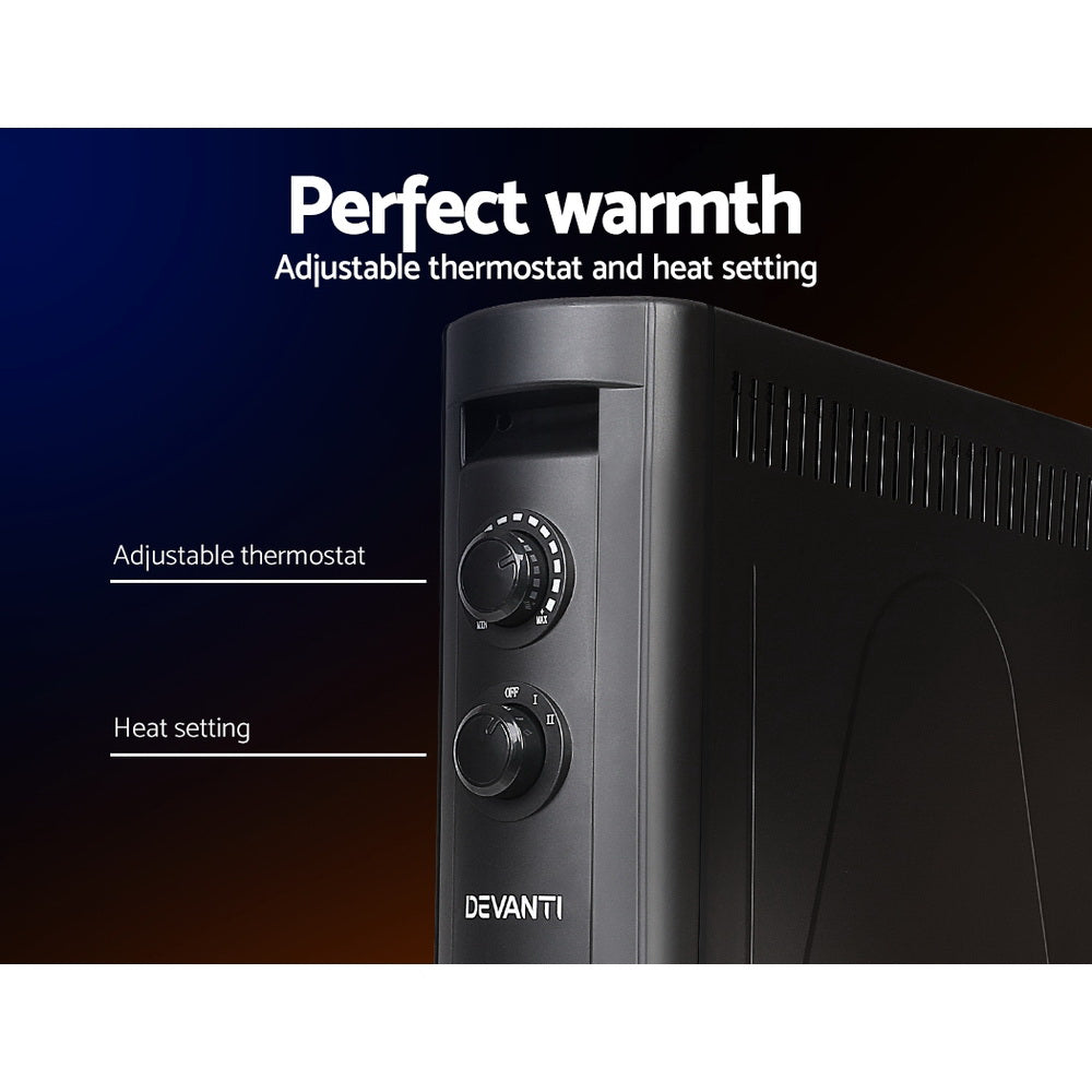 2200W Infrared Radiant Heater - Portable Electric Space Heater with Convection Heating Panel for Home, Office & Garage - Energy Efficient Indoor Warming Solution