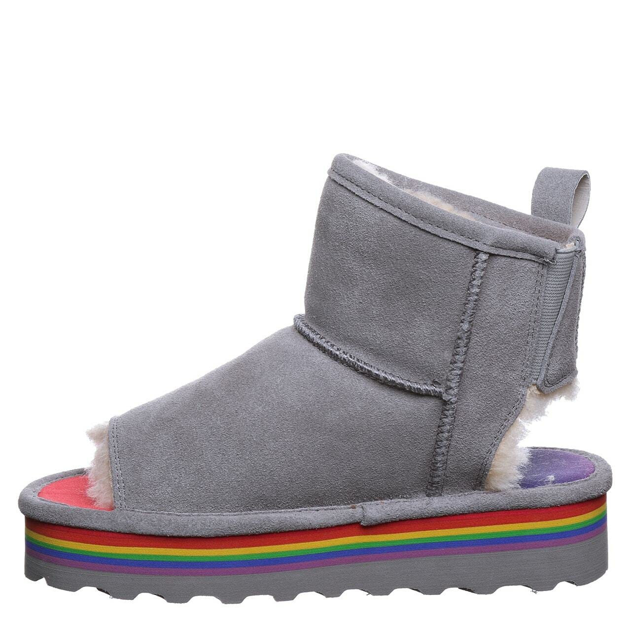 BEARPAW Women's Malia Ankle Boots - Open Toe Winter Boots for Women in Multiple Colors | Comfortable & Warm | Perfect for Casual Outings, Winter Walks & Indoor Wear