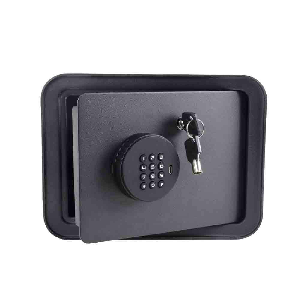 DMLZB Electronic Safe Deposit Box with Password - 9.4×6.3×7.08 Inch Bank Security Lock Money Box for Home, Office & Travel (Black) - Perfect for Kids, Girls, Boys & Adults to Store Cash, Jewelry & Valuables