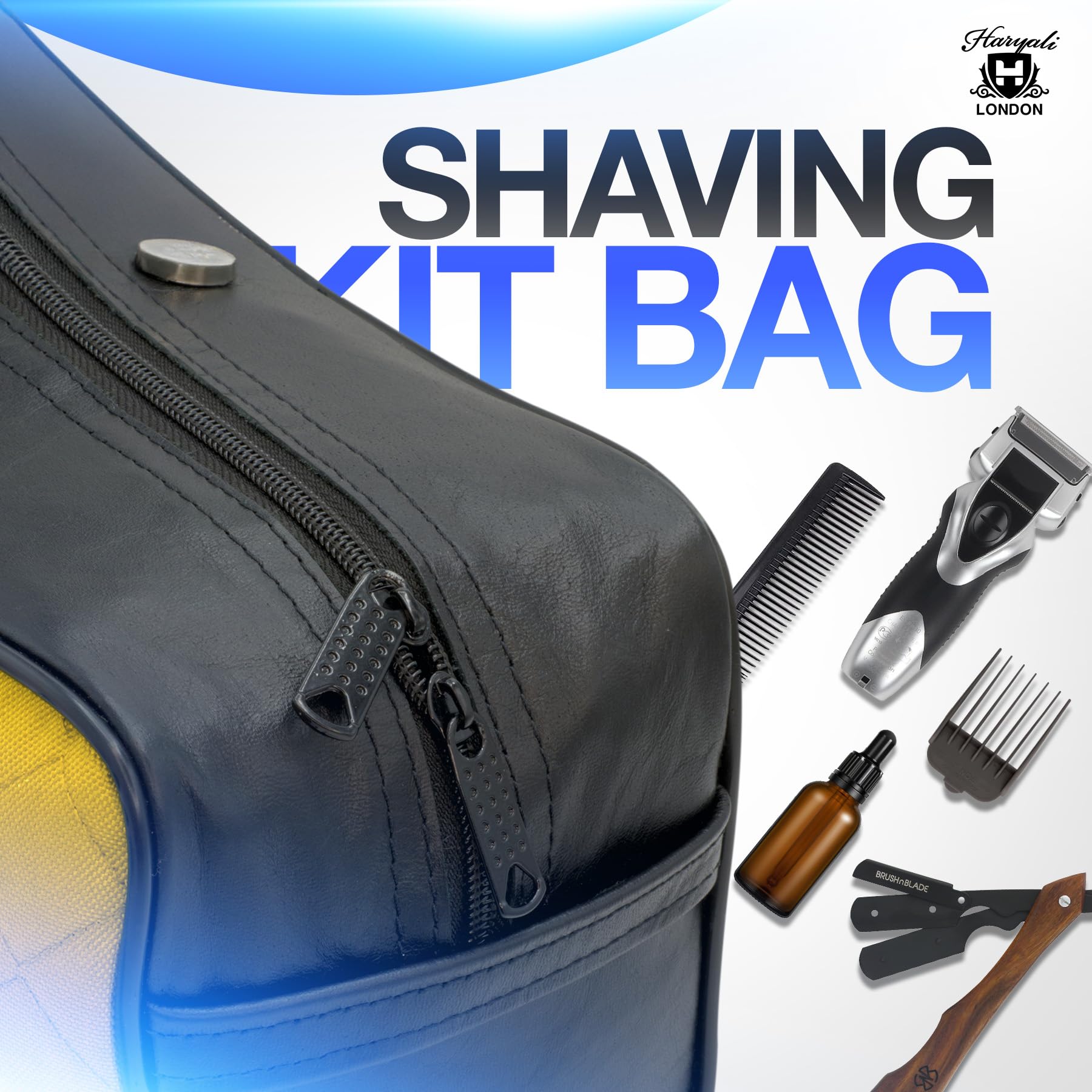 Water-Resistant Leather Toiletry Bag for Men & Women - Large Travel Wash Bag, Shaving Dopp Kit, Gym & Bathroom Organizer - Perfect for Travel, Camping & Daily Use (Yellow)