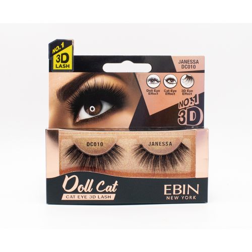DOLL CAT 3D False Eyelashes - Natural Volume & Length - Choose Your Style (10 Pairs) - Perfect for Party, Wedding & Daily Makeup Looks