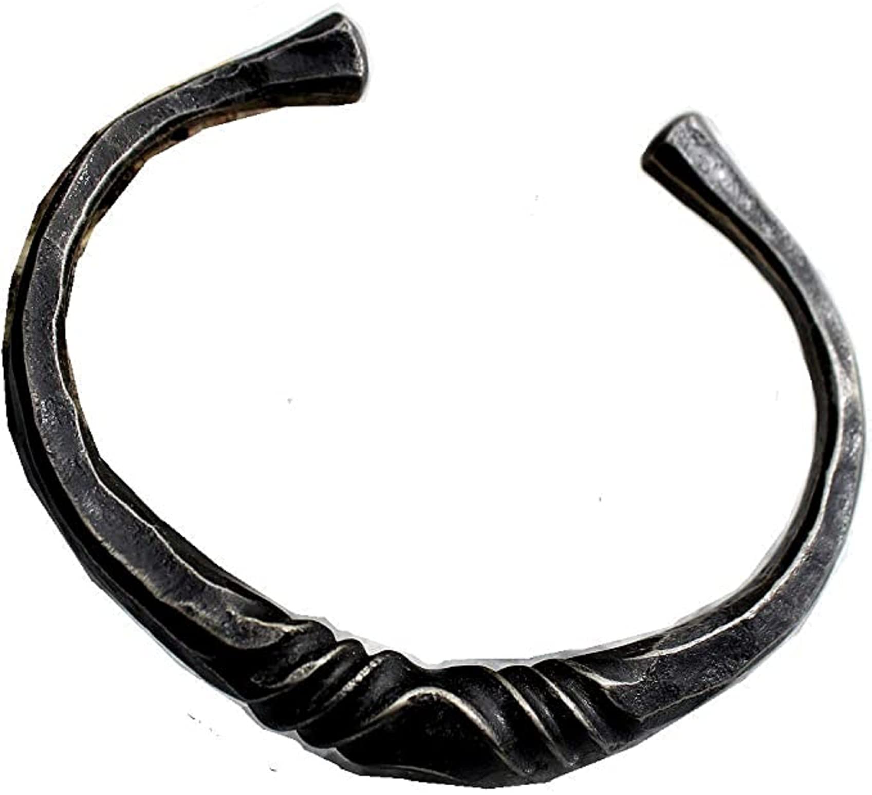Viking Torc Bracelet - Handcrafted Twisted Iron Celtic Jewelry for Men & Women - Medieval Armor Cuff Bangle for LARP, Cosplay & Historical Reenactment
