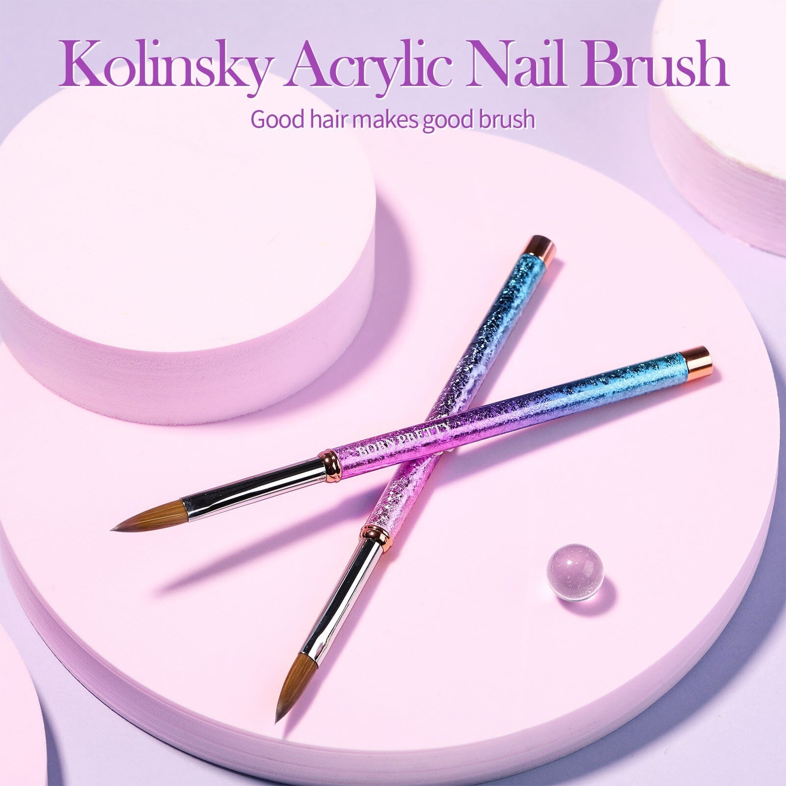 Professional Acrylic Nail Brush #10 - High-Quality Nail Art Brush for Acrylic, Gel & Dip Powder - Perfect for Salon, Home Manicure & Nail Extension