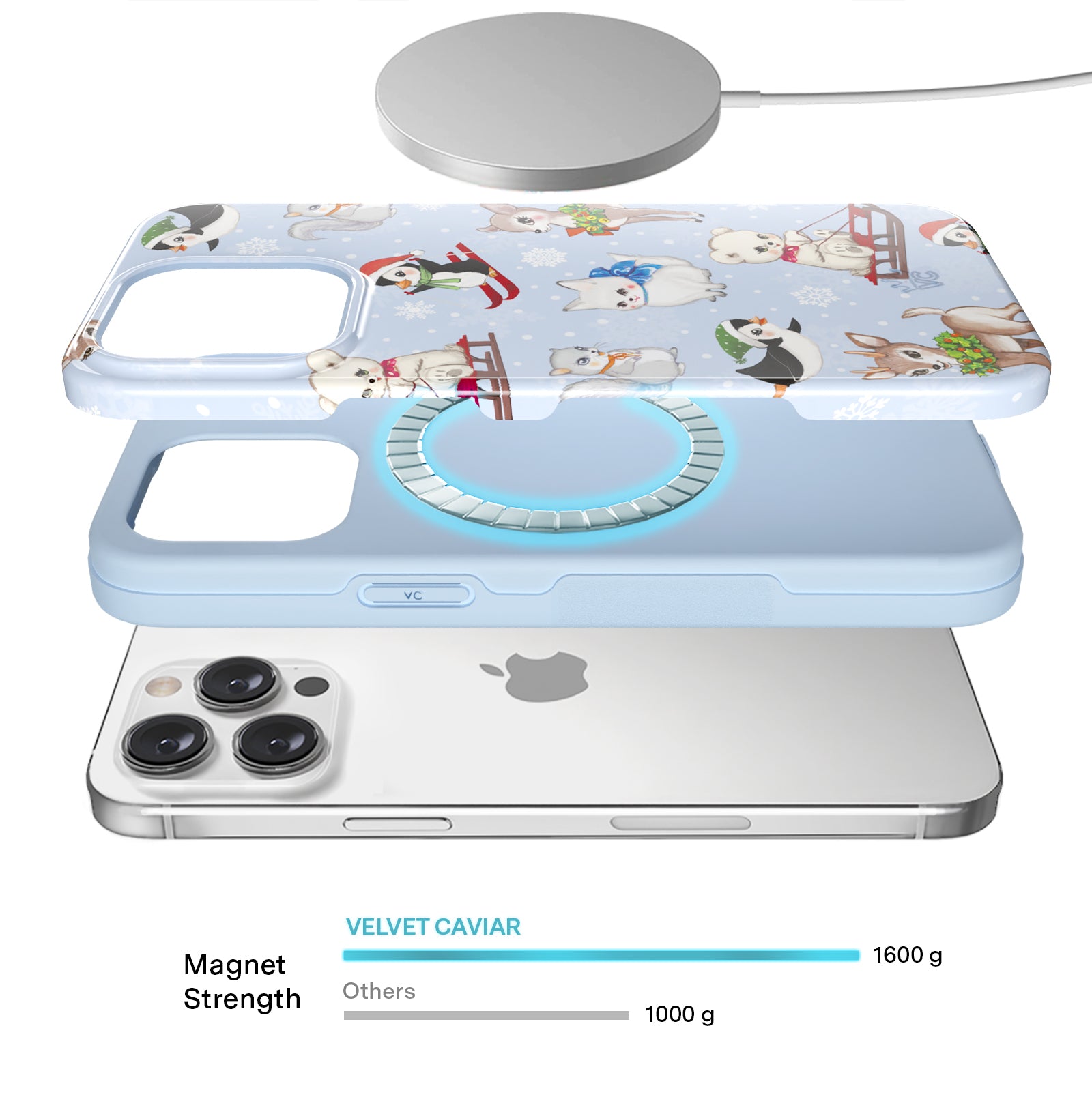 Cute Winter Wonderland Baby Animals iPhone Case - Protective & Stylish Cover for iPhone 12/13/14/15 Pro Max - Perfect Gift for Animal Lovers & Holiday Season