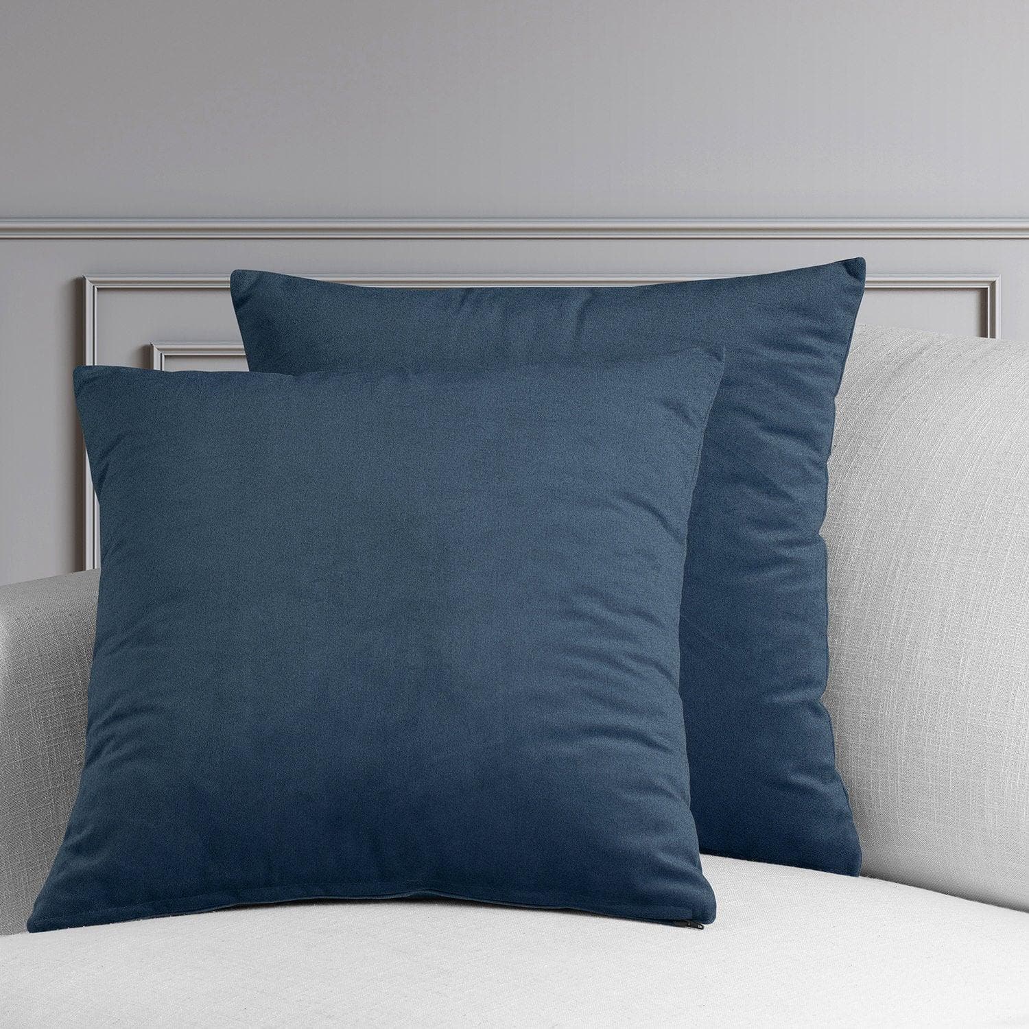 Premium London Blue Heritage Plush Velvet Cushion Covers (Set of 2) - Luxurious Sofa & Bed Decor for Living Room, Bedroom, and Home Styling