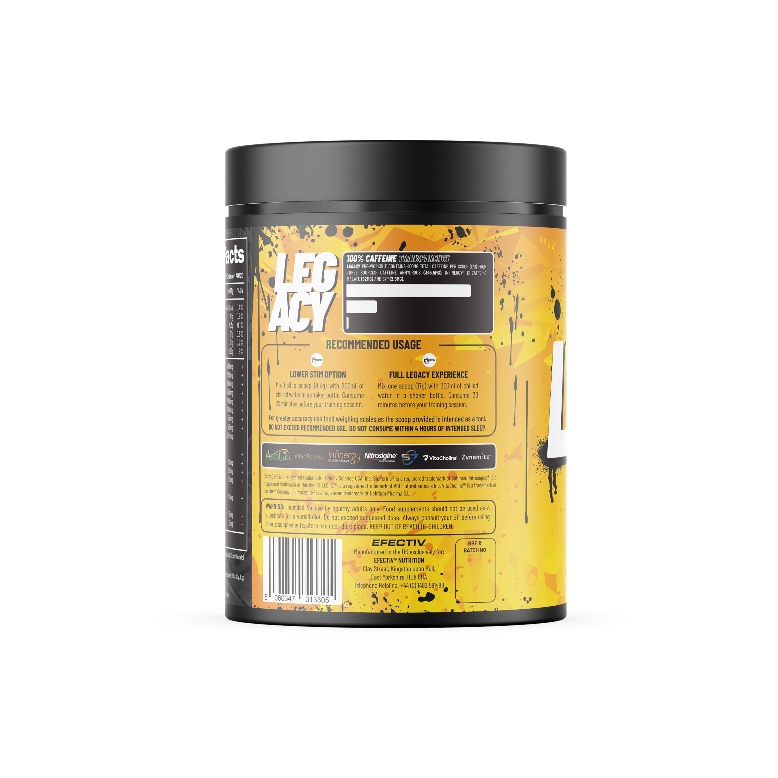 Efectiv Legacy Pre Workout Supplement - 380g Powder for Energy & Focus | Best for Gym, Bodybuilding & Fitness Training